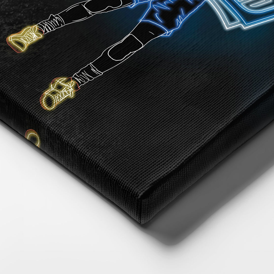 Kyrie Irving Neon Canvas Art | Mavericks Wall Decor - CanvasNeon
