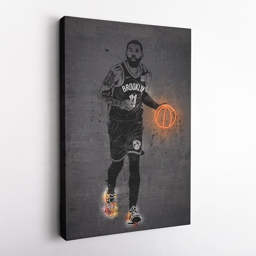 Kyrie Irving Neon Canvas Art | Modern Wall Decor for Nets Fans - CanvasNeon