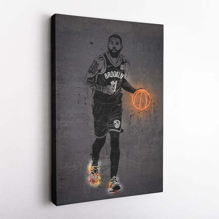 Kyrie Irving Neon Canvas Art | Modern Wall Decor for Nets Fans - CanvasNeon