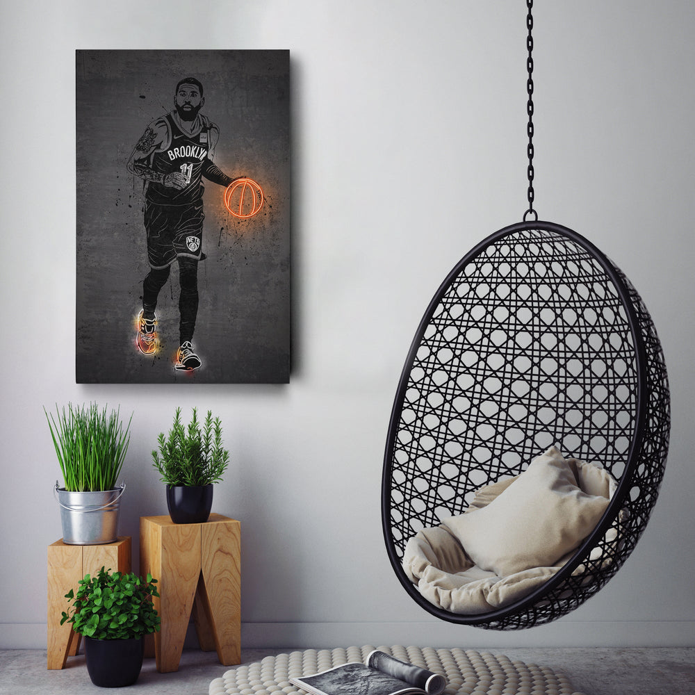 Kyrie Irving Neon Canvas Art | Modern Wall Decor for Nets Fans - CanvasNeon