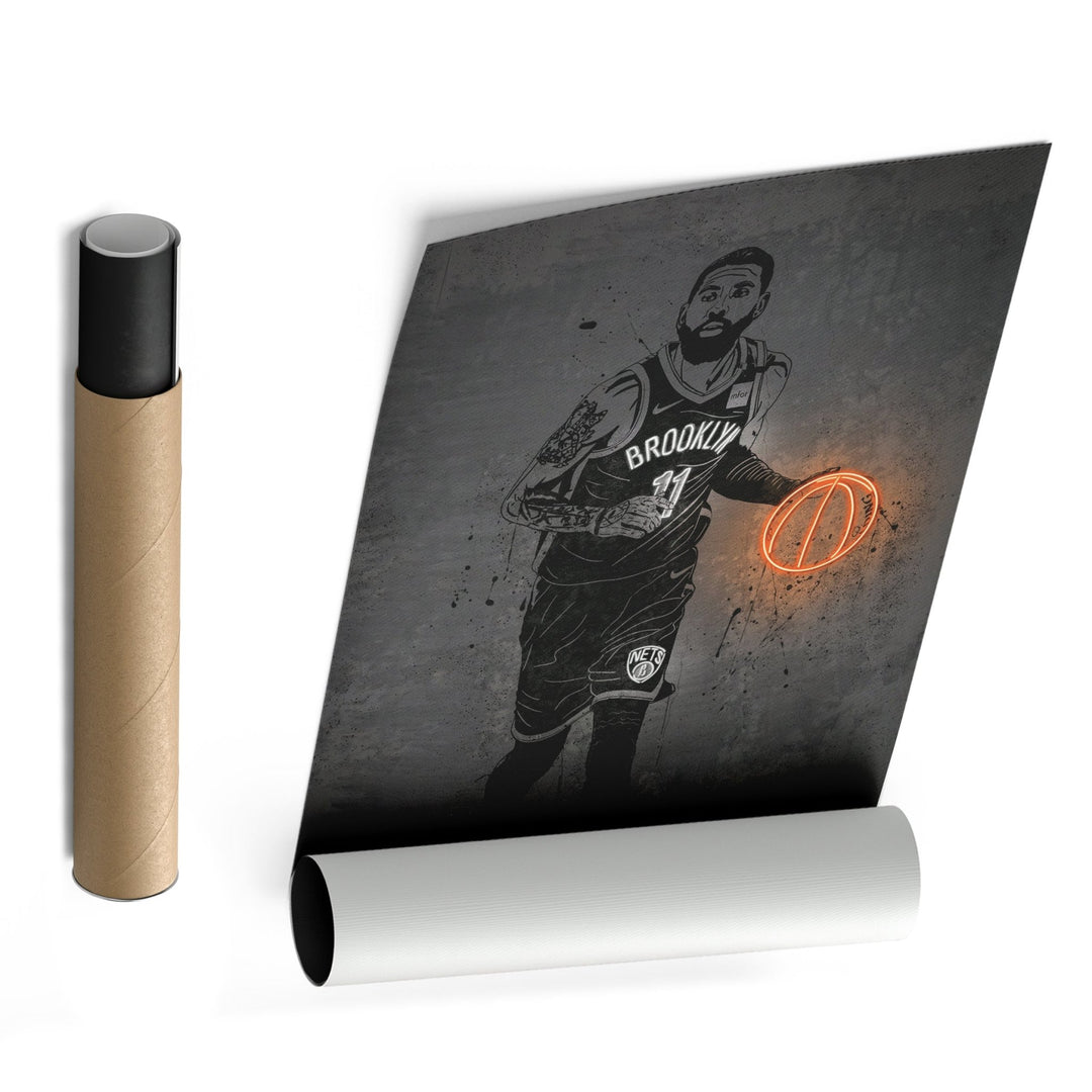Kyrie Irving Neon Canvas Art | Modern Wall Decor for Nets Fans - CanvasNeon
