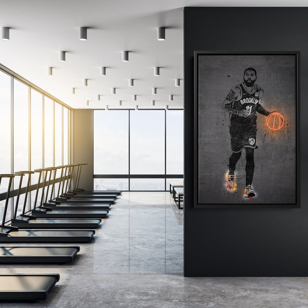 Kyrie Irving Neon Canvas Art | Modern Wall Decor for Nets Fans - CanvasNeon