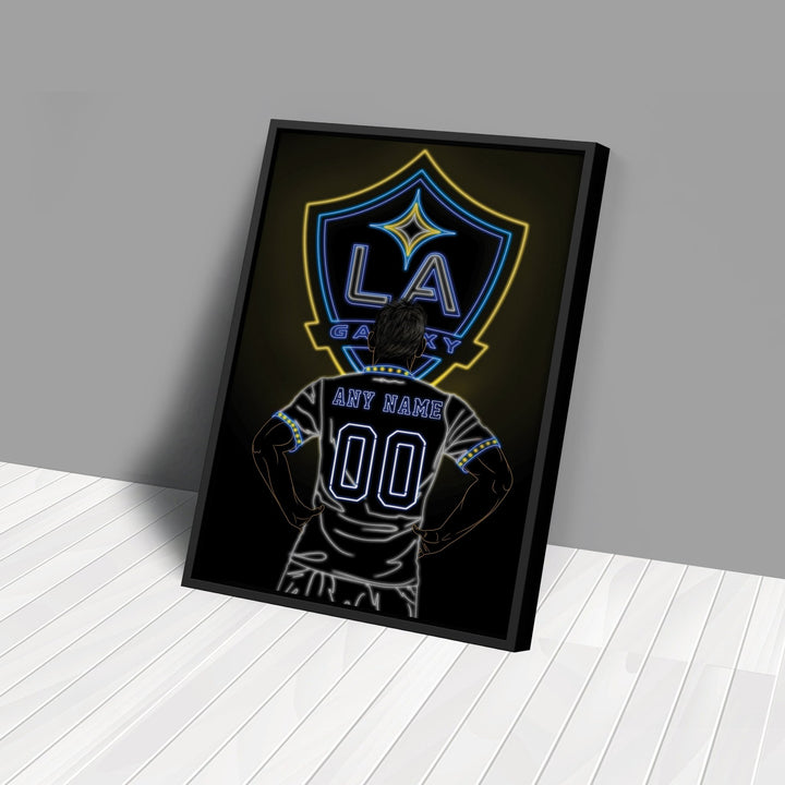 LA Galaxy Personalized Jersey Canvas | Neon Wall Art - CanvasNeon