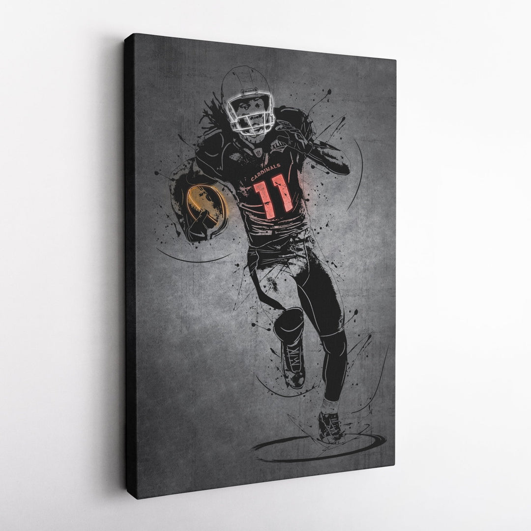 Larry Fitzgerald Jr Neon Canvas Art | Modern Wall Decor for Cardinals Fans - CanvasNeon