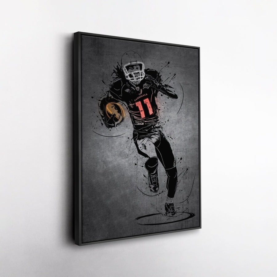 Larry Fitzgerald Jr Neon Canvas Art | Modern Wall Decor for Cardinals Fans - CanvasNeon
