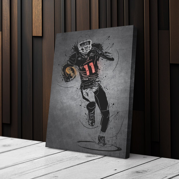 Larry Fitzgerald Jr Neon Canvas Art | Modern Wall Decor for Cardinals Fans - CanvasNeon