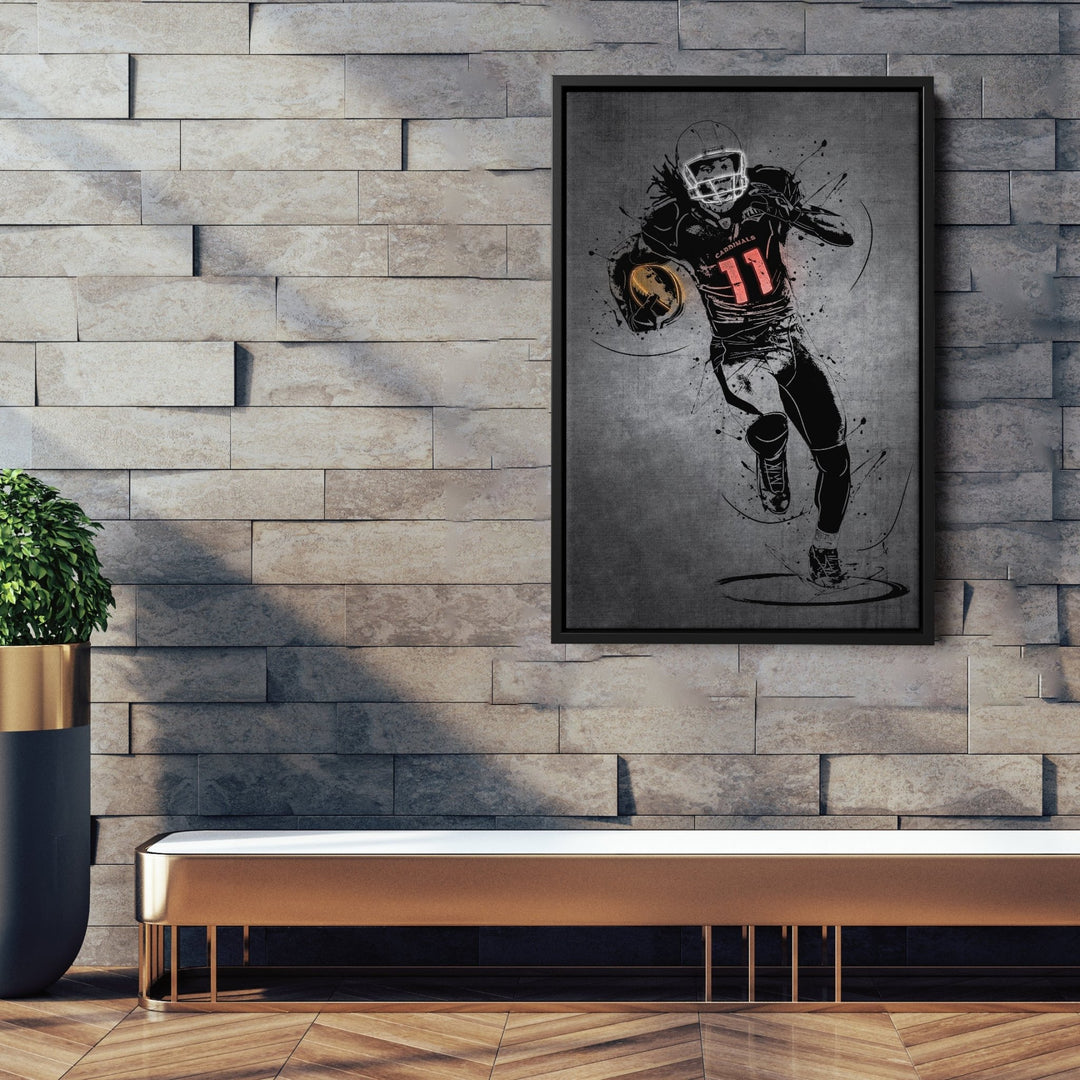 Larry Fitzgerald Jr Neon Canvas Art | Modern Wall Decor for Cardinals Fans - CanvasNeon
