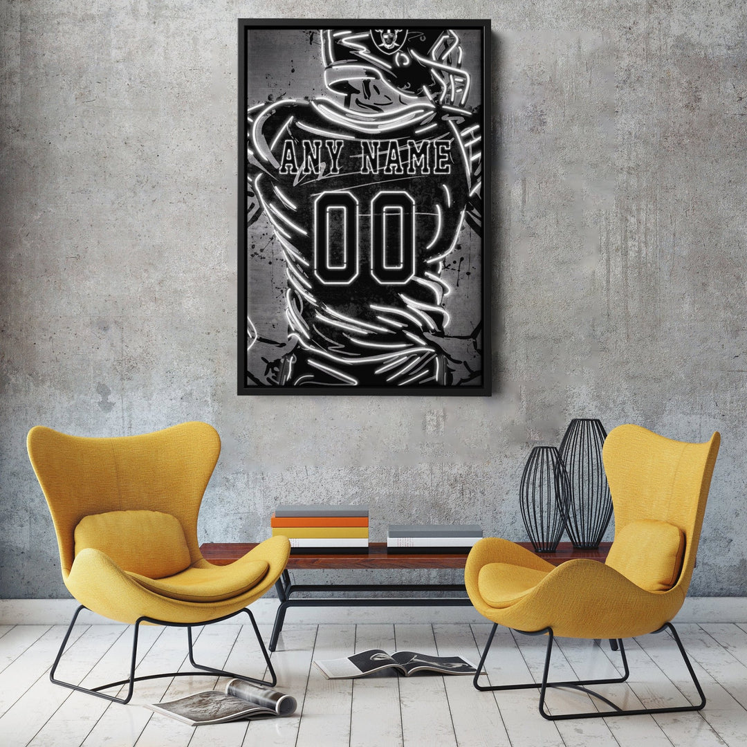 Las Vegas Raiders Custom Jersey Canvas | Neon Wall Art - CanvasNeon