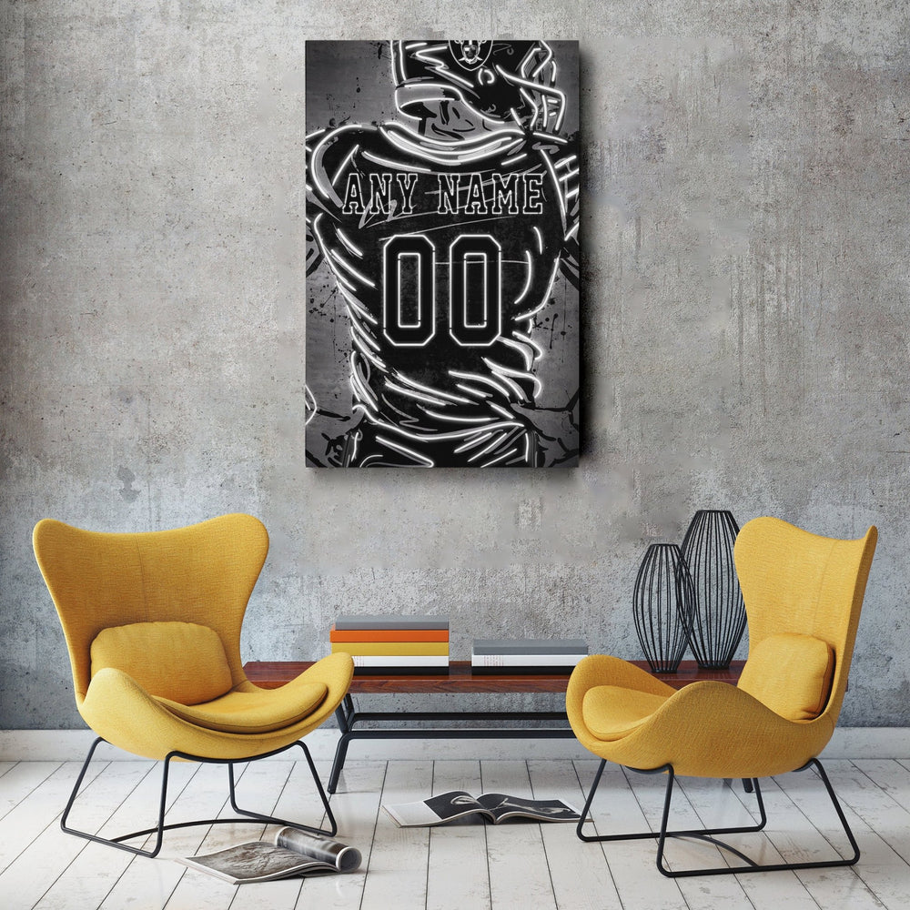 Las Vegas Raiders Custom Jersey Canvas | Neon Wall Art - CanvasNeon