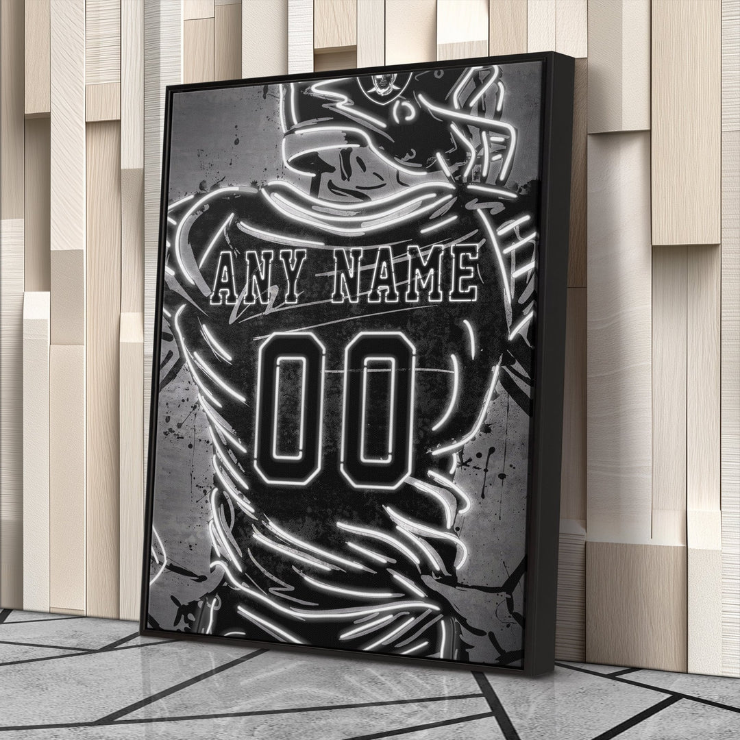 Las Vegas Raiders Custom Jersey Canvas | Neon Wall Art - CanvasNeon
