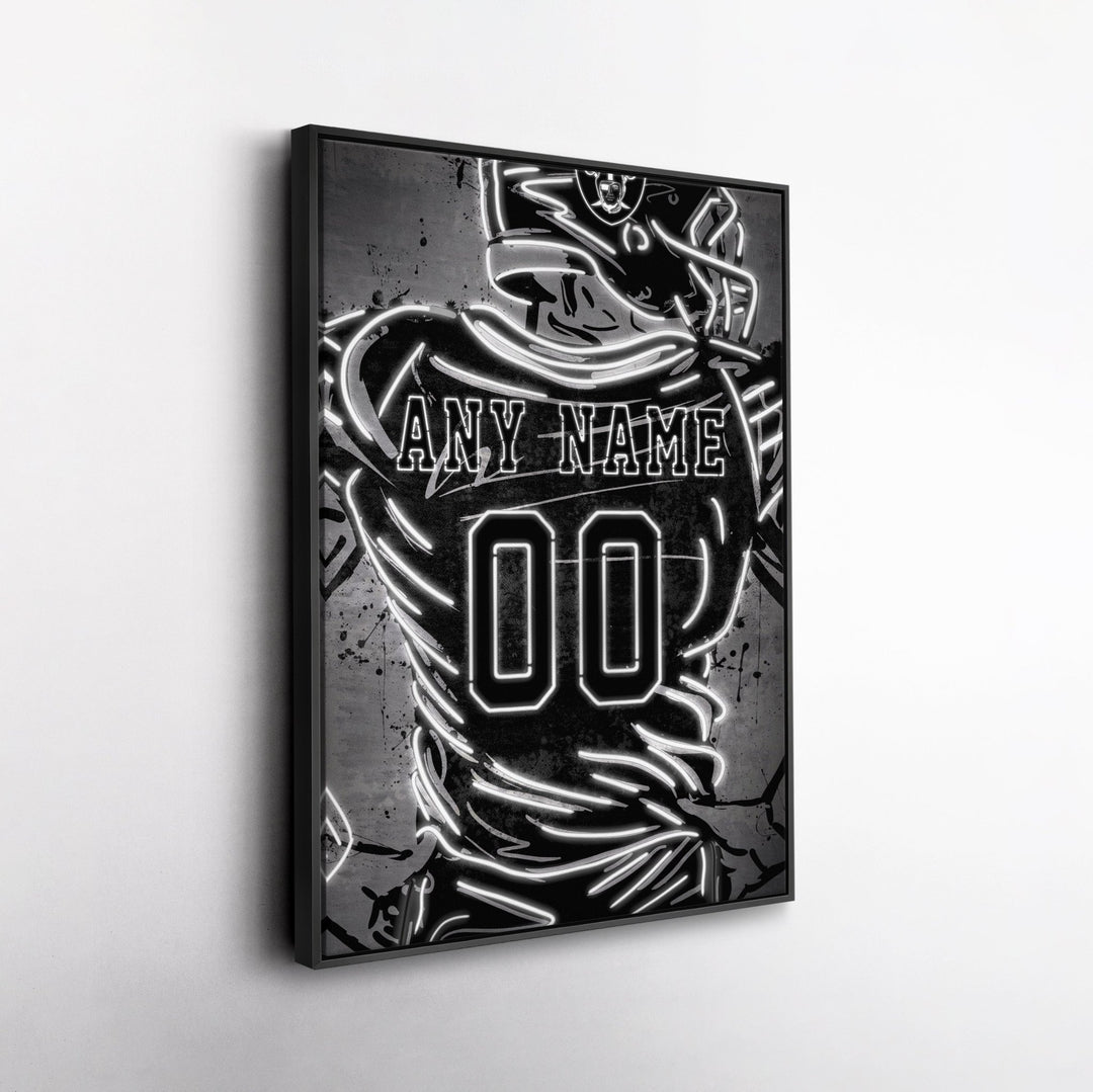 Las Vegas Raiders Custom Jersey Canvas | Neon Wall Art - CanvasNeon