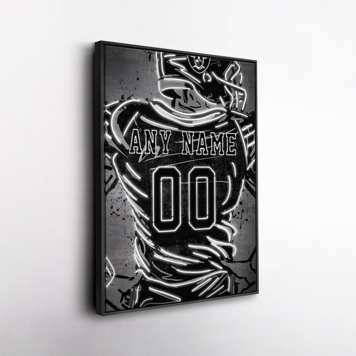 Las Vegas Raiders Custom Jersey Canvas | Neon Wall Art - CanvasNeon