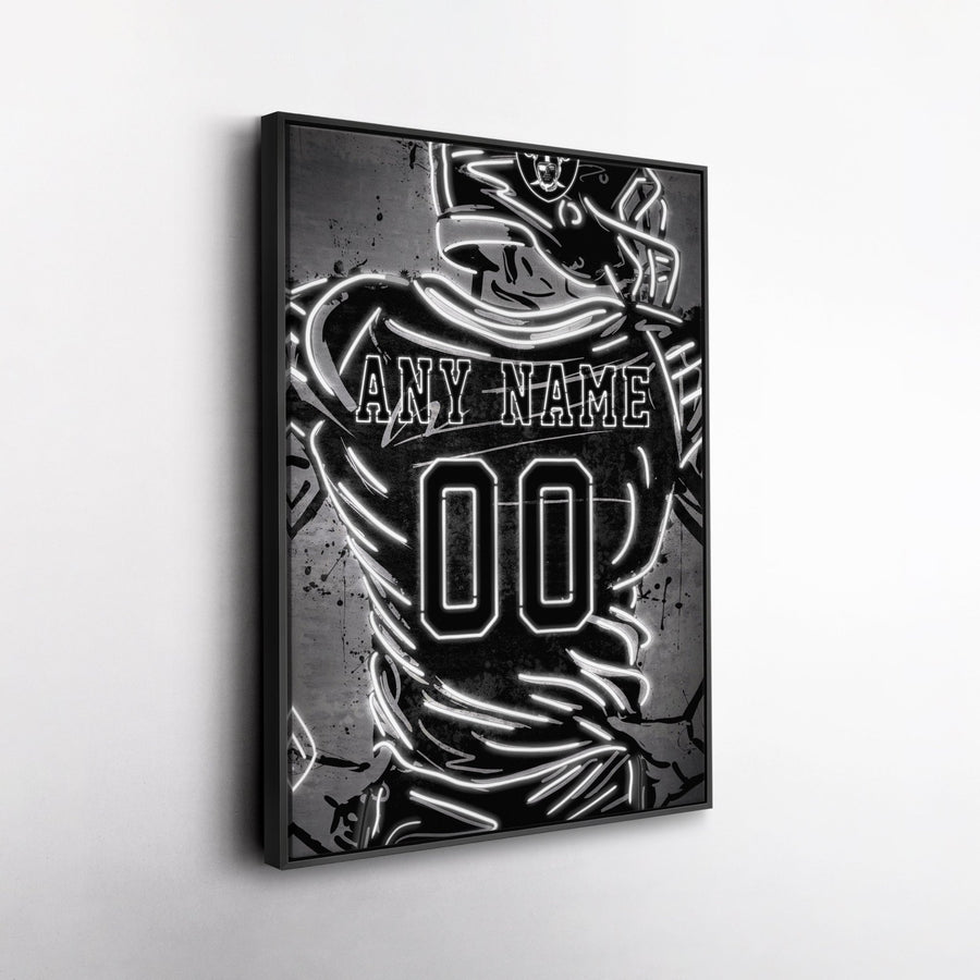 Las Vegas Raiders Custom Jersey Canvas | Neon Wall Art - CanvasNeon