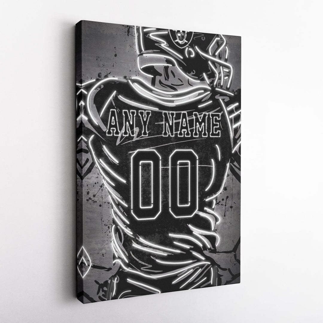 Las Vegas Raiders Custom Jersey Canvas | Neon Wall Art - CanvasNeon