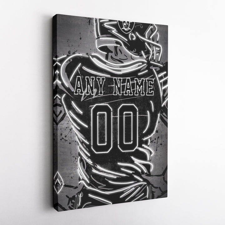 Las Vegas Raiders Custom Jersey Canvas | Neon Wall Art - CanvasNeon