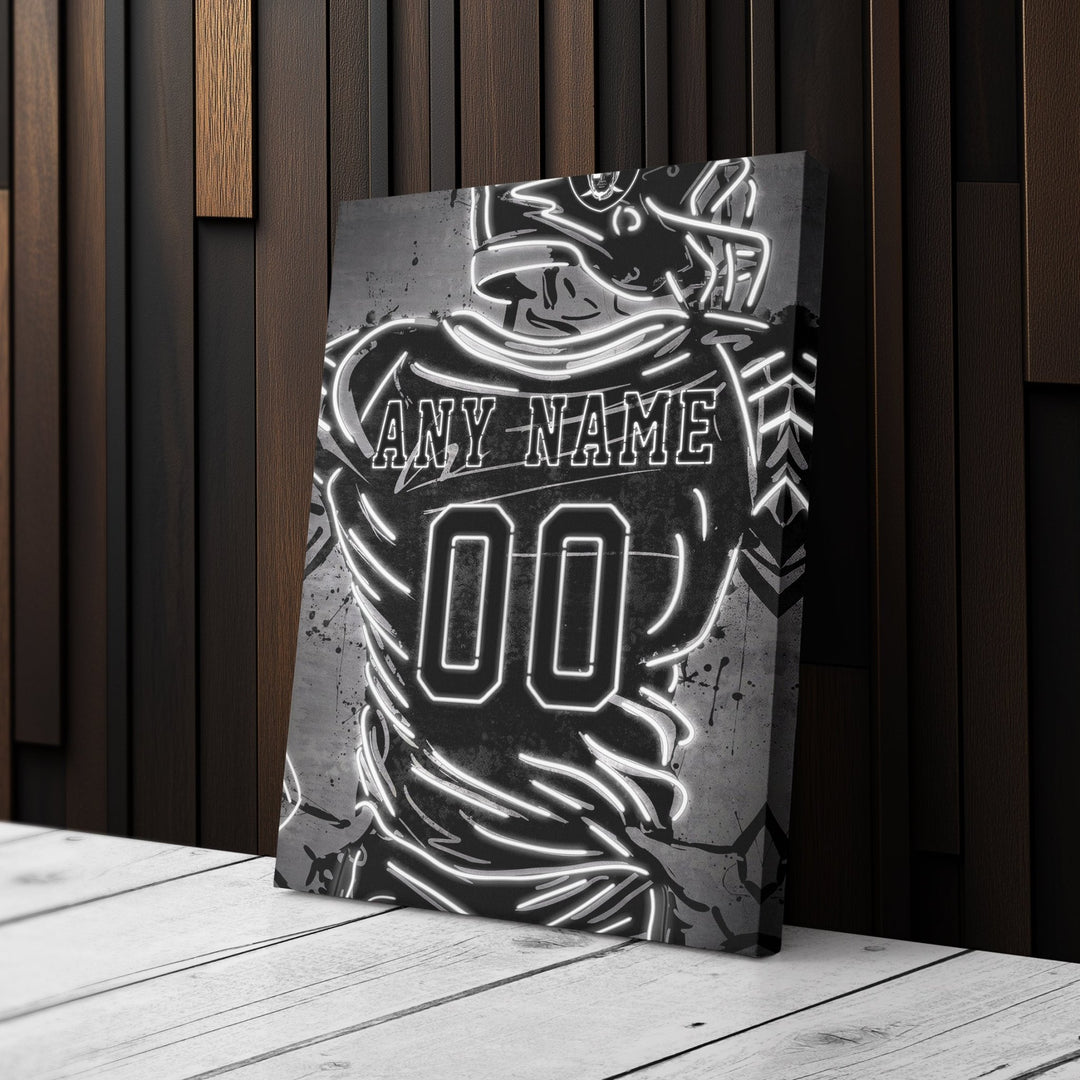 Las Vegas Raiders Custom Jersey Canvas | Neon Wall Art - CanvasNeon