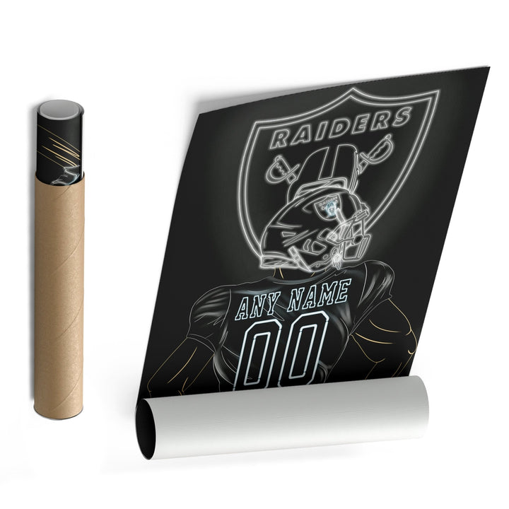 Las Vegas Raiders Personalized Jersey Canvas | Neon Wall Art - CanvasNeon