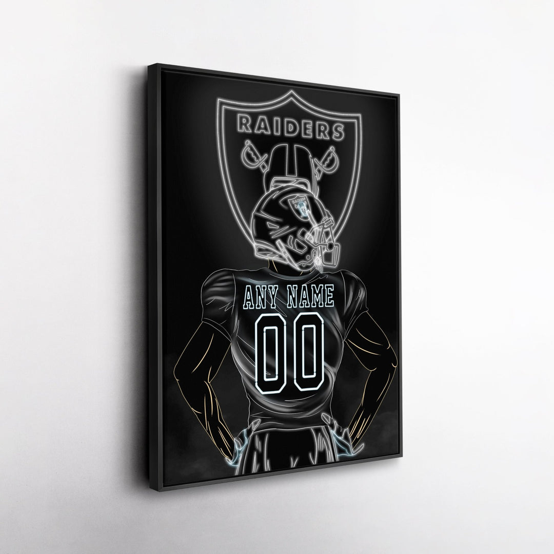 Las Vegas Raiders Personalized Jersey Canvas | Neon Wall Art - CanvasNeon