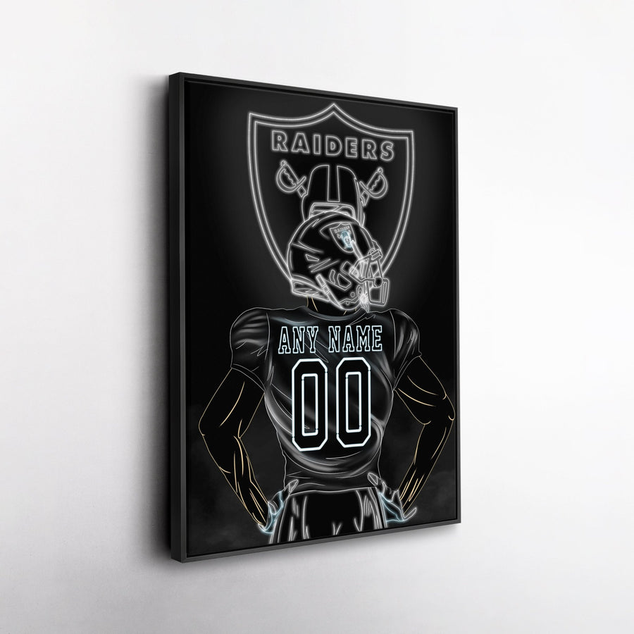 Las Vegas Raiders Personalized Jersey Canvas | Neon Wall Art - CanvasNeon