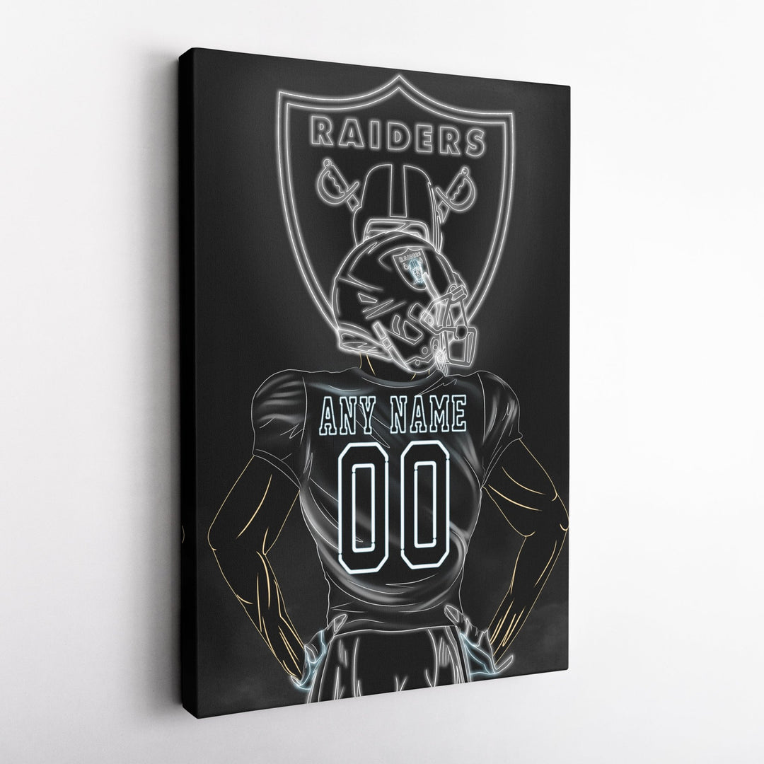 Las Vegas Raiders Personalized Jersey Canvas | Neon Wall Art - CanvasNeon