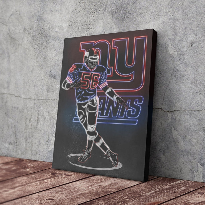 Lawrence Taylor Neon Canvas Art | Giants Wall Decor - CanvasNeon