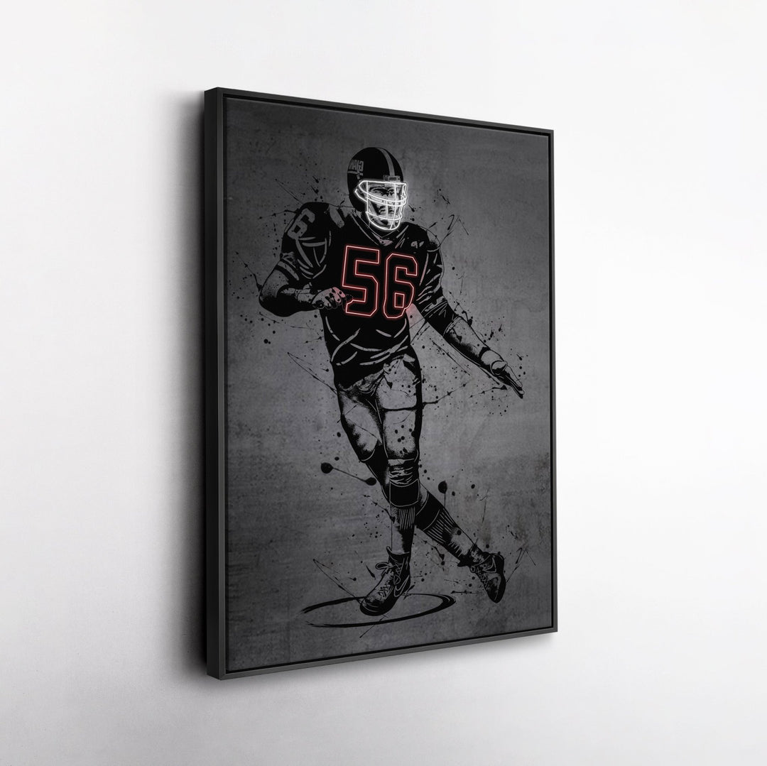Lawrence Taylor Neon Canvas Art | Modern Wall Decor for Giants Fans - CanvasNeon