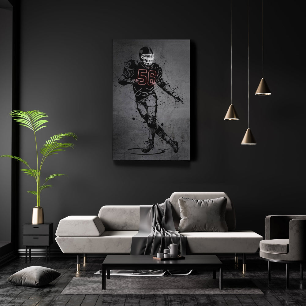 Lawrence Taylor Neon Canvas Art | Modern Wall Decor for Giants Fans - CanvasNeon