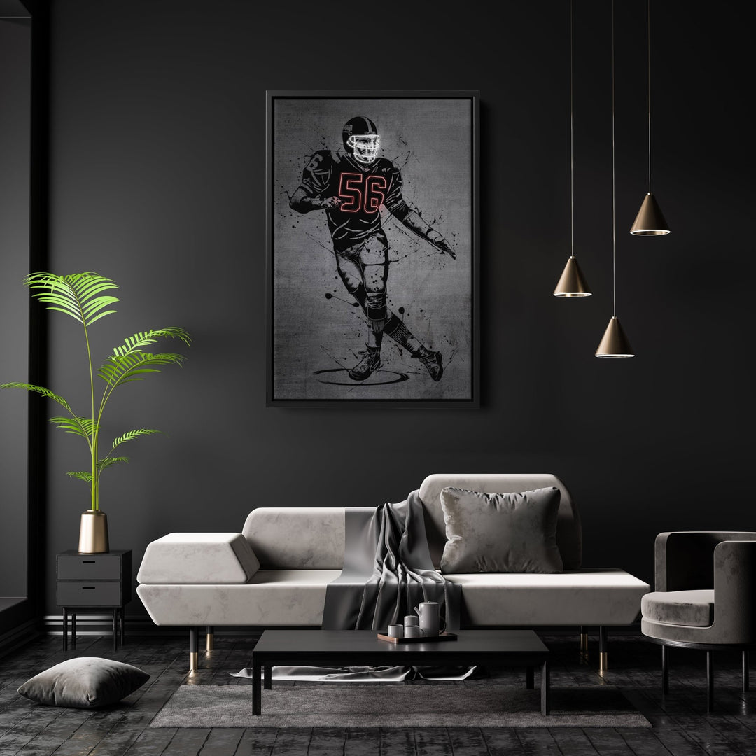 Lawrence Taylor Neon Canvas Art | Modern Wall Decor for Giants Fans - CanvasNeon