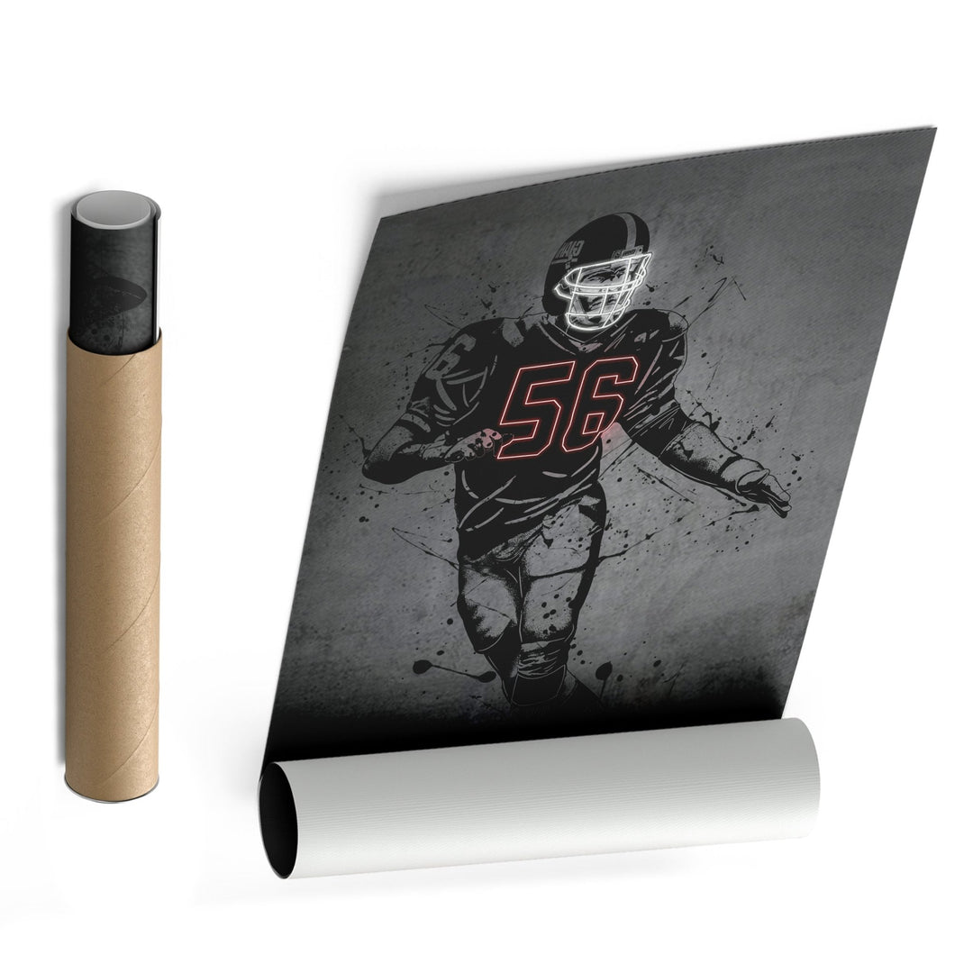 Lawrence Taylor Neon Canvas Art | Modern Wall Decor for Giants Fans - CanvasNeon