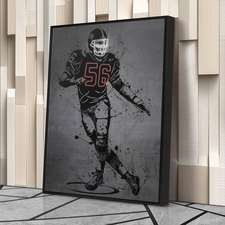 Lawrence Taylor Neon Canvas Art | Modern Wall Decor for Giants Fans - CanvasNeon