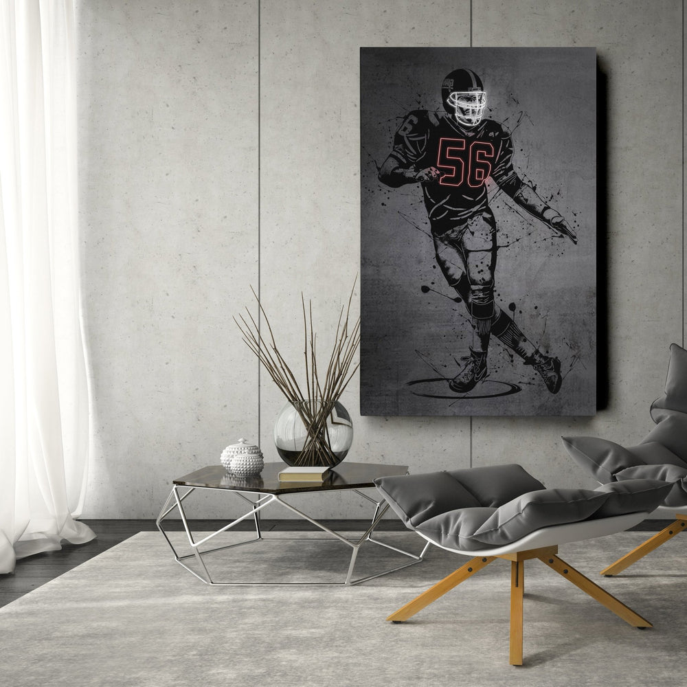 Lawrence Taylor Neon Canvas Art | Modern Wall Decor for Giants Fans - CanvasNeon