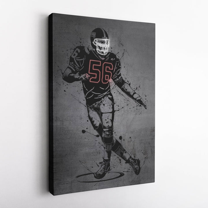 Lawrence Taylor Neon Canvas Art | Modern Wall Decor for Giants Fans - CanvasNeon