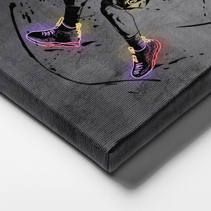 Lebron James Dunk Neon Canvas Art | Modern Wall Decor for Cavaliers Fans - CanvasNeon