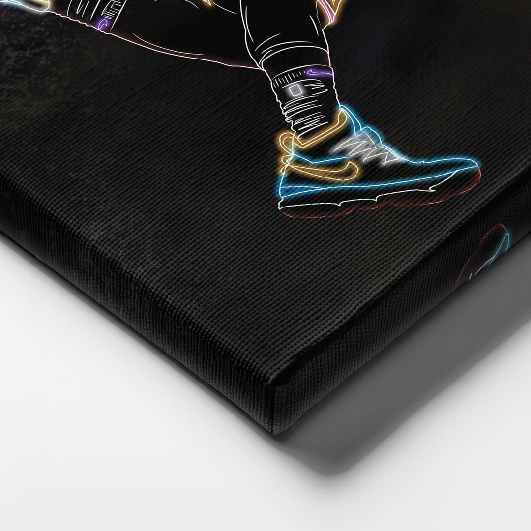 LeBron James Neon Canvas Art | Lakers Wall Decor - CanvasNeon