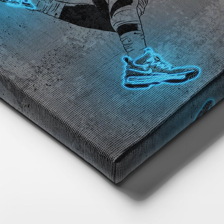 Lebron James Neon Canvas Art | Modern Wall Decor for Lakers Fans - CanvasNeon