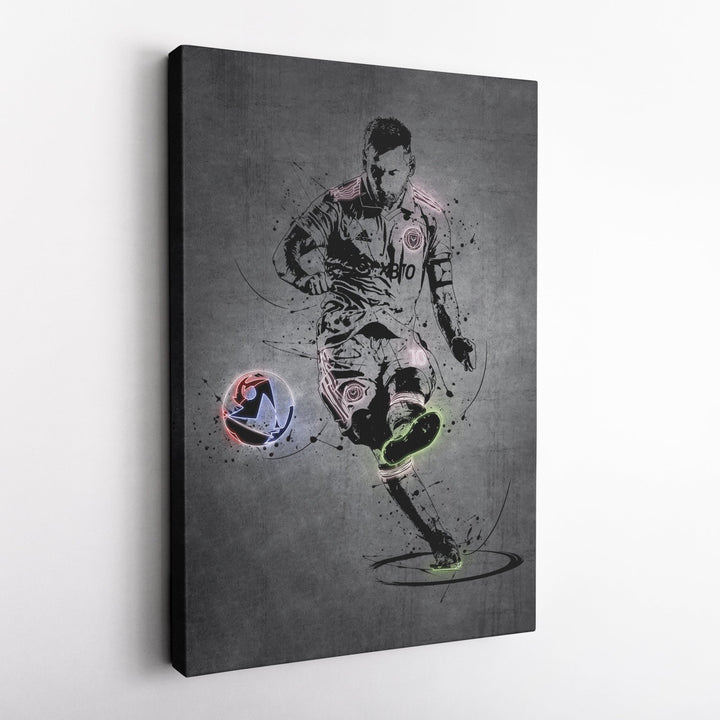 Lionel Messi Neon Canvas Art | Modern Wall Decor for Miami Fans - CanvasNeon