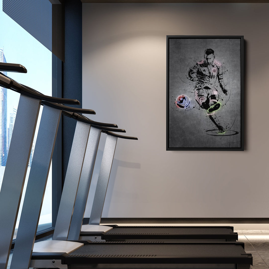 Lionel Messi Neon Canvas Art | Modern Wall Decor for Miami Fans - CanvasNeon