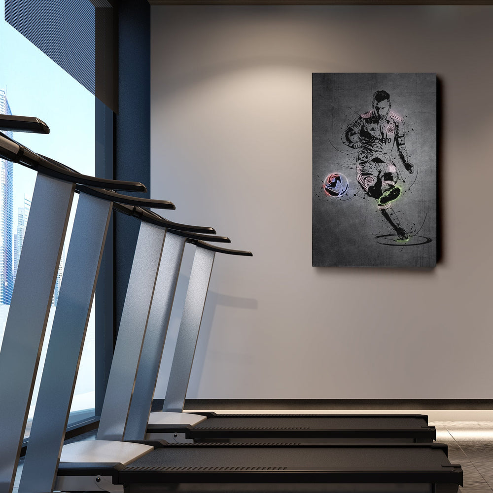 Lionel Messi Neon Canvas Art | Modern Wall Decor for Miami Fans - CanvasNeon