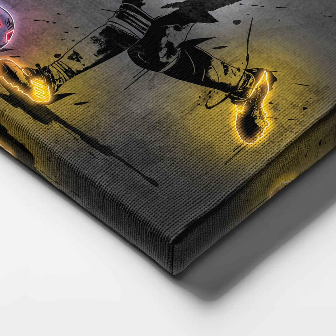 Lionel Messi Neon Canvas Art | Modern Wall Decor for Soccer Fans - CanvasNeon