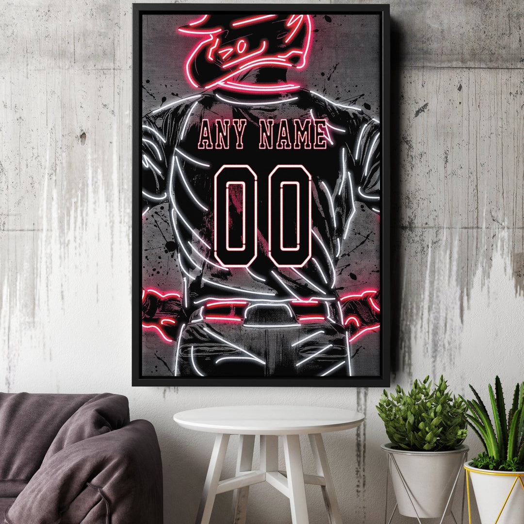 Los Angeles Angels Custom Jersey Canvas | Neon Wall Art - CanvasNeon