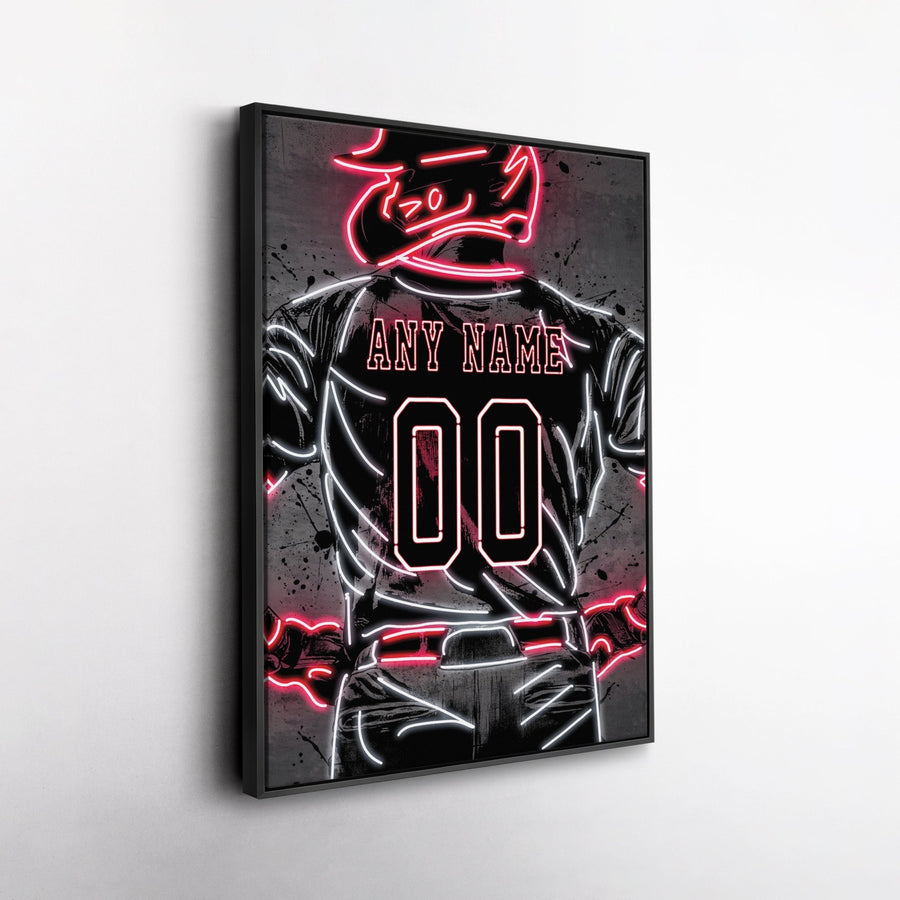 Los Angeles Angels Custom Jersey Canvas | Neon Wall Art - CanvasNeon
