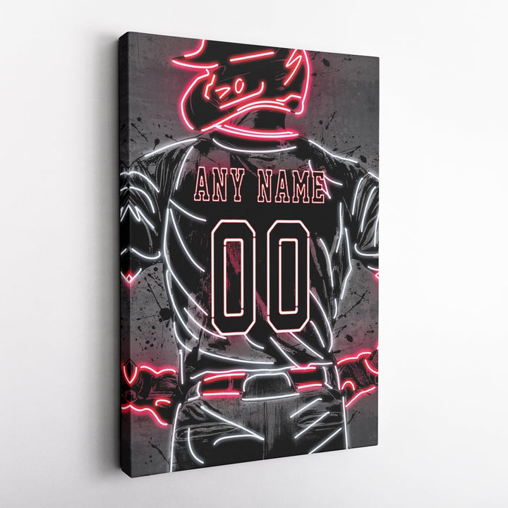Los Angeles Angels Custom Jersey Canvas | Neon Wall Art - CanvasNeon