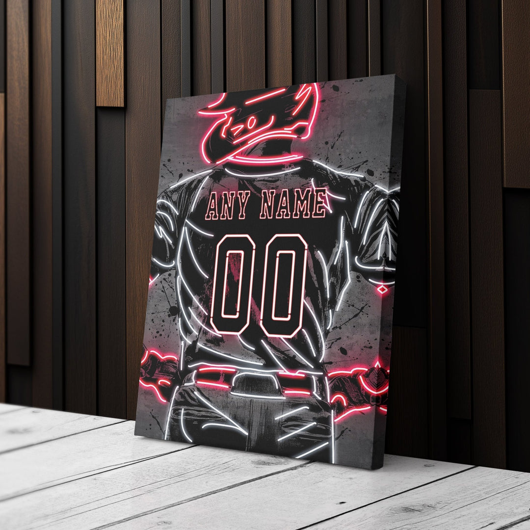 Los Angeles Angels Custom Jersey Canvas | Neon Wall Art - CanvasNeon