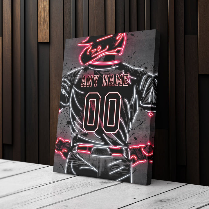 Los Angeles Angels Custom Jersey Canvas | Neon Wall Art - CanvasNeon