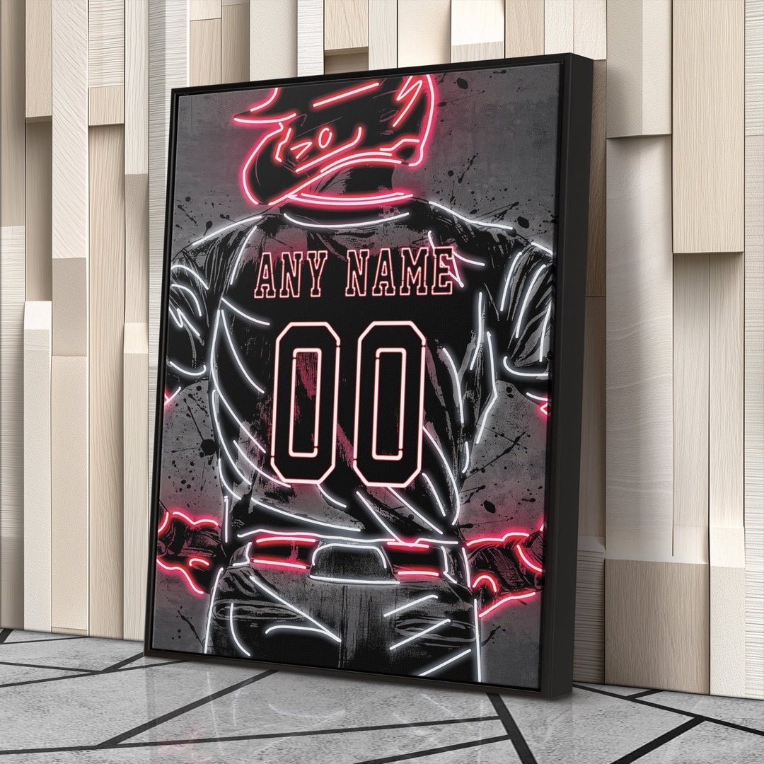 Los Angeles Angels Custom Jersey Canvas | Neon Wall Art - CanvasNeon