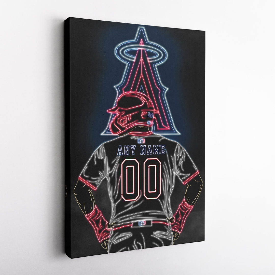 Los Angeles Angels Personalized Jersey Canvas | Neon Wall Art - CanvasNeon