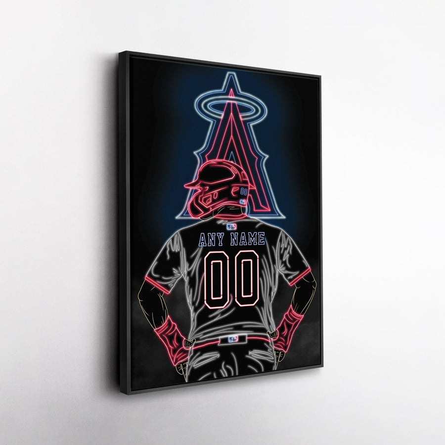 Los Angeles Angels Personalized Jersey Canvas | Neon Wall Art - CanvasNeon