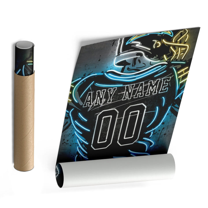 Los Angeles Chargers Custom Jersey Canvas | Neon Wall Art - CanvasNeon