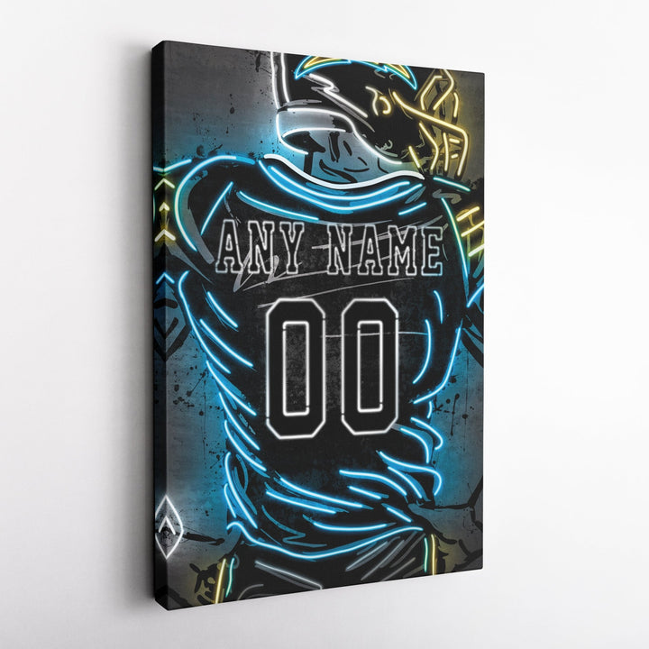 Los Angeles Chargers Custom Jersey Canvas | Neon Wall Art - CanvasNeon