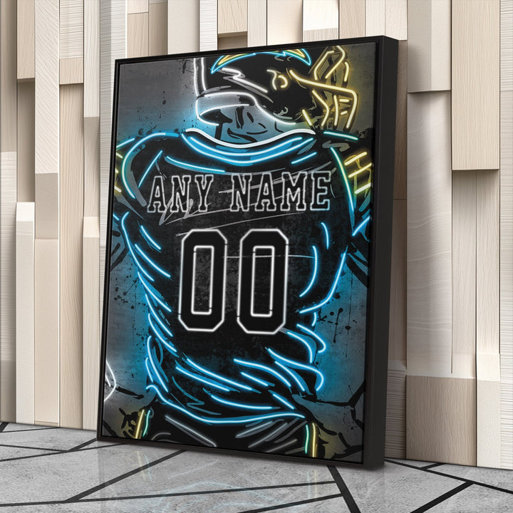 Los Angeles Chargers Custom Jersey Canvas | Neon Wall Art - CanvasNeon